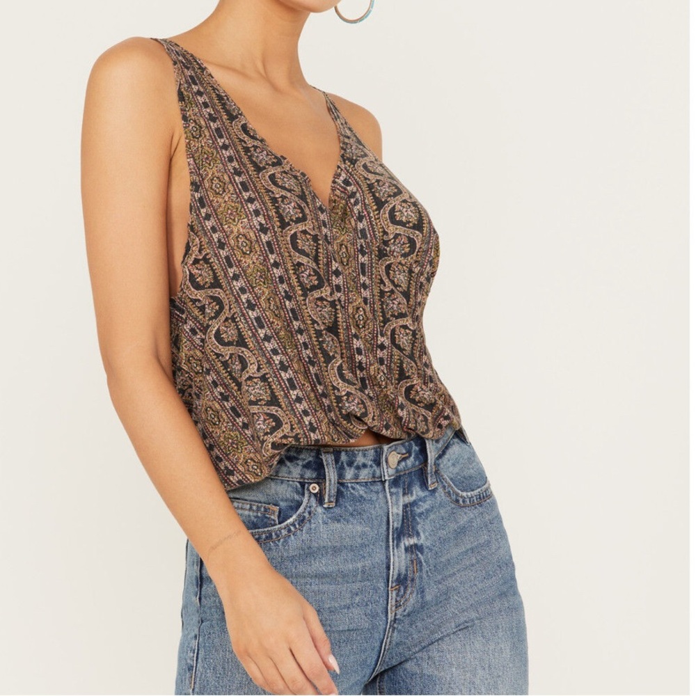 🌿 Free People Boho Wrap Tank Top | Multicolor Print | Size S